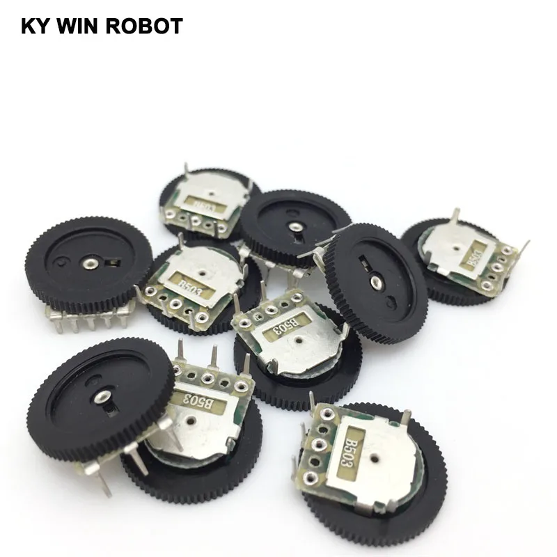 10PCS/LOT 16*2mm Double Gear tuning potentiometer B503 50K 5Pin Dial