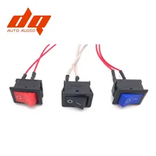 Kit interrupteur à bascule 20 ampères, 12 V DC, 10 pièces, interrupteur 2 broches, câble électrique pour voiture, éclairage rond, noir, rouge et bleu