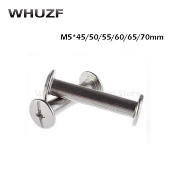 

30pcs M5*45/50/55/60/65/70mm Nickel Plated Chicago Screws,Cheap Snap Rivet Books Butt Screw, Photo Album Binding Screw