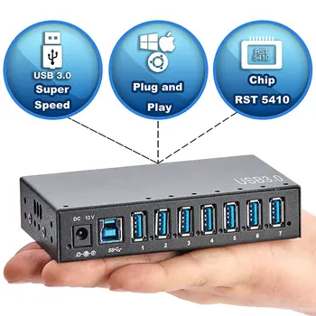 

Industry Level High speed 7 Port hub usb 3.0 with Mounting Bracket and can 5GPBS fast data transfer
