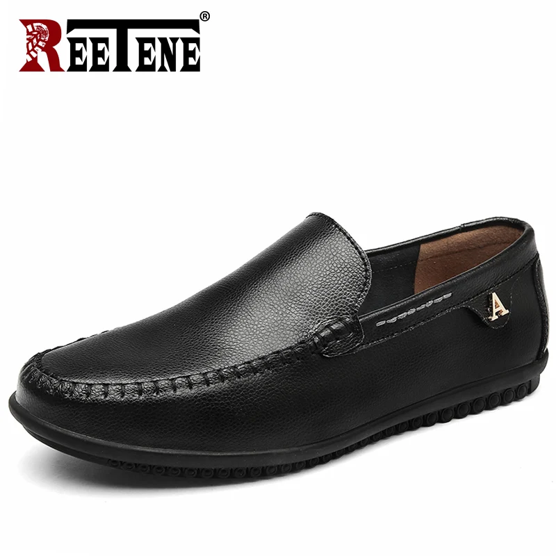 

REETENE Fashion Men Loafers Casual Driving Shoes Genuine Leather Loafers Men Shoes Men Loafers Luxury Flats Shoes Men Chaussure