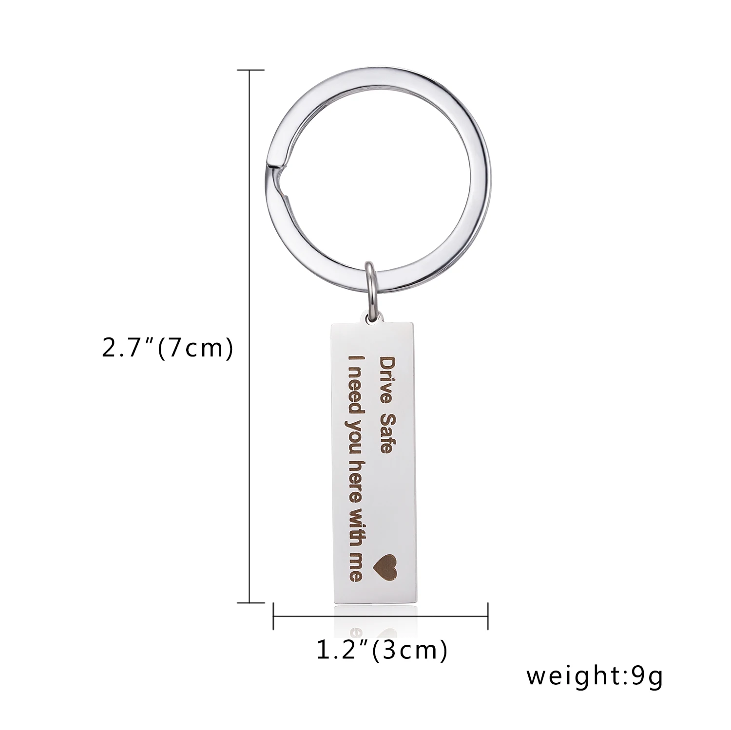 Модные парные брелоки из нержавеющей стали с гравировкой, безопасный для вождения, брелок для влюбленных с надписью «I need you here with me», лучшие подарки для папы и бойфренда - Цвет: 2