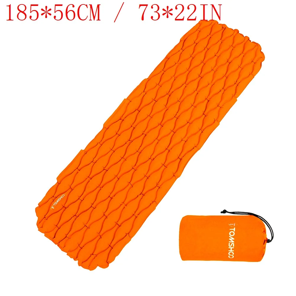 TOMSHOO Outdoor Double Sleeping Pad 2 Person Ultra-light Portable Mattress Inflatable Cushion Mat Camping Mat Pad With Pillow - Цвет: Orangewithout pillow