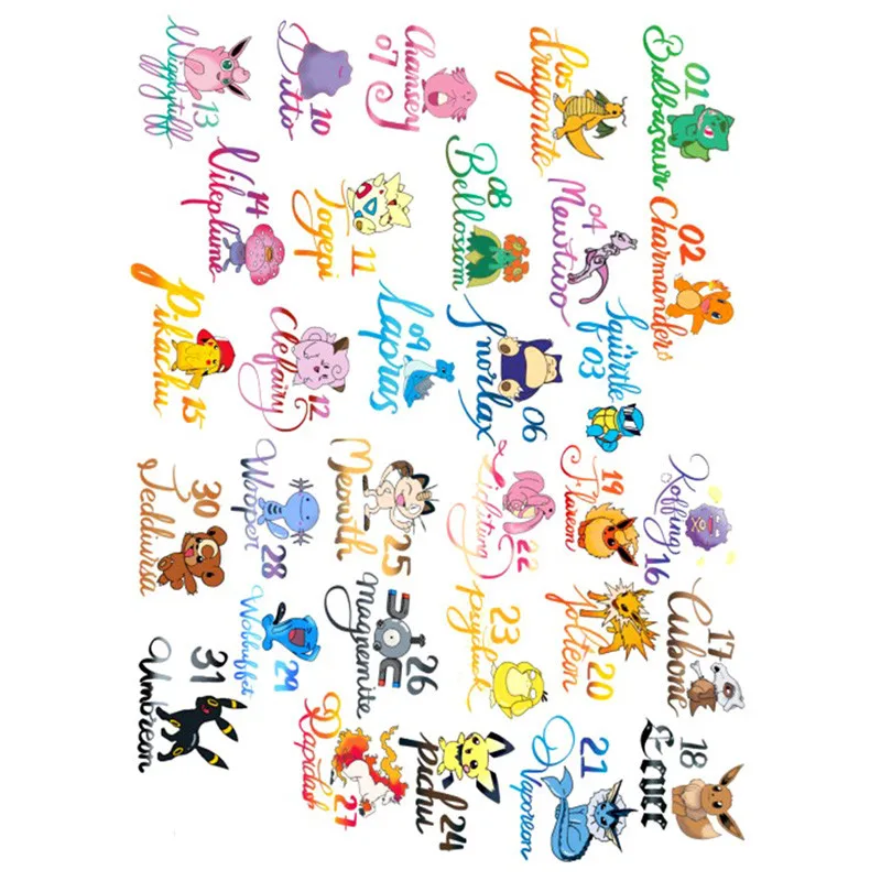 

2 PCS Cosas Kawaii Pokemon Number DIY Decor Scrapbooking Bullet Journal Stationery Stickers Planner Post It Paper Diary Sticker