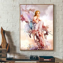 40X50 см 5D полная алмазная живопись вышивка крестиком Бабочка Фея мозаика изготовление Алмазная вышивка в комнату украшения без рамки