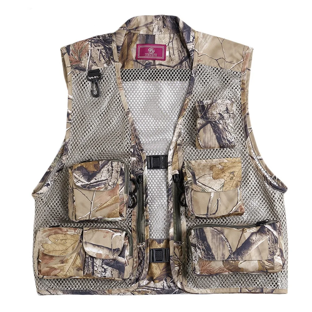 

Outdoor Fishing Hunting Mesh Vest with Multiple Pockets Quick Dry Camouflage Multi-functional Fishing Vest Jacket Fishing Tools.