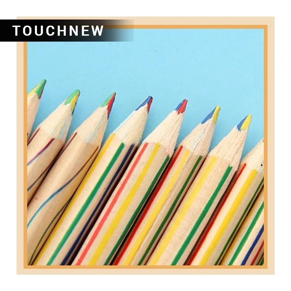 

NEW Colouring pencils 50 creative beautiful painted four-color core triangle core children color pencil HOT