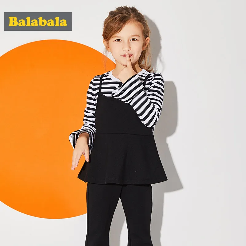 

Balabala girls clothes set Fashion Children Girls Clothes Toddler Clothing Long Sleeve tracksuits costume child clothes set suit