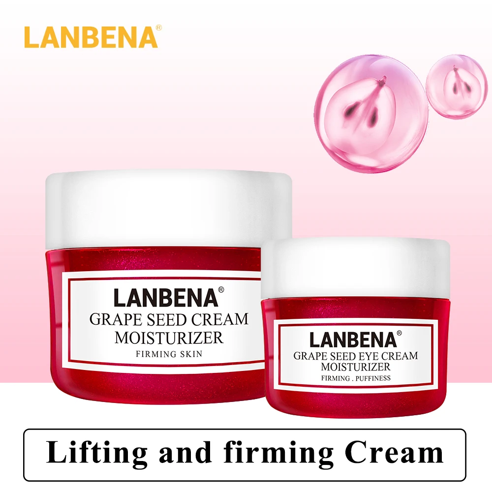 

LANBENA Grape Seed wrinkle remover Face Cream Eye Cream Moisturizing Firming Cream Anti Aging Skin Whitening Care Repairing 2pcs