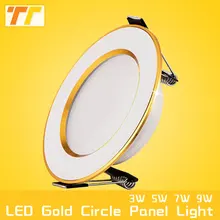 led downlight Golden circle 3w 5w 9w 12w 15w 18w 230V 220V ceiling recessed grid downlight