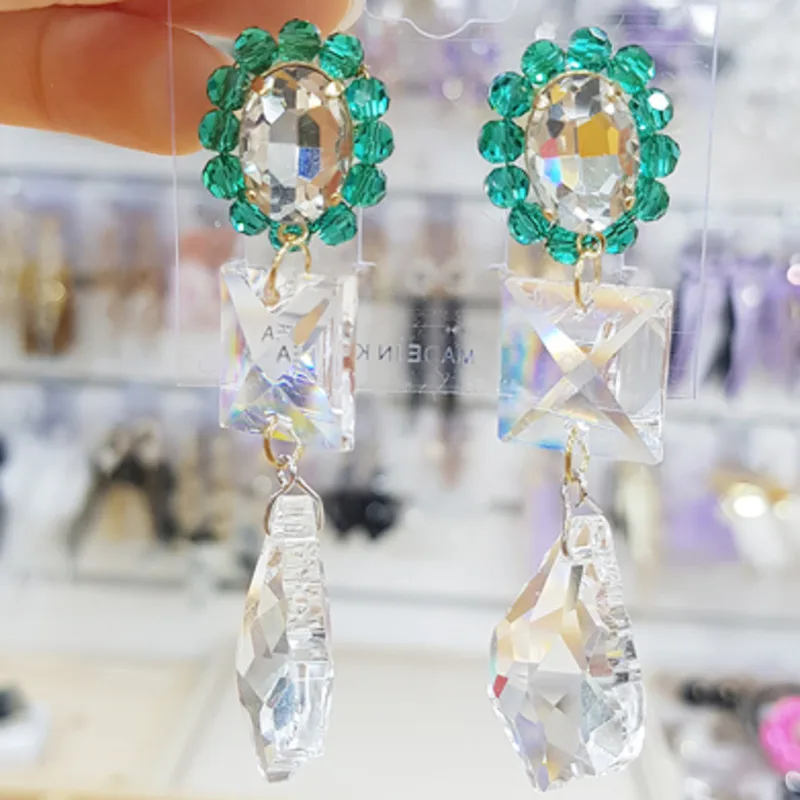 

WKOUD EAM Jewelry / 2019 New Fashion Concise Transparent Acrylic Geometry Pendant Earrings Women's Clothes Accessories S#R348