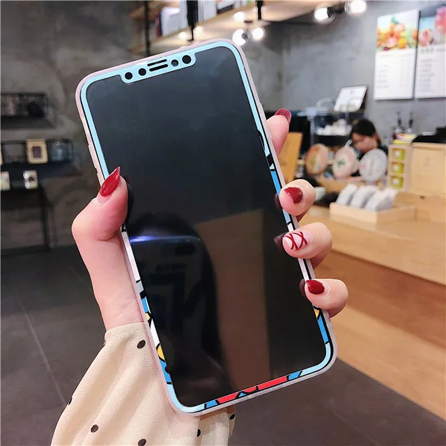 3D Закаленное стекло протектор экрана для iPhone X XS Max XR 11 Pro мультфильм животных