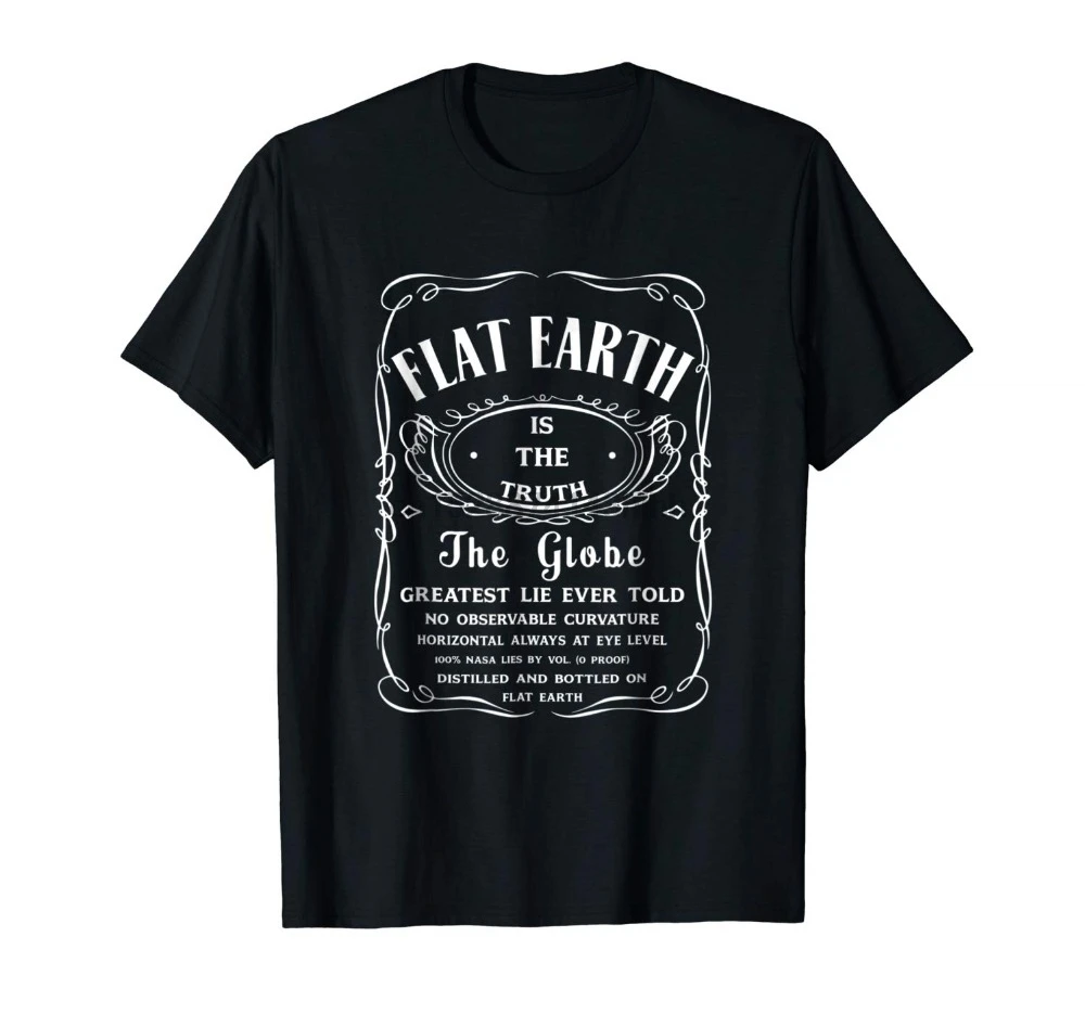 

Flat Earth Shirt2018 New 100% Cotton T-Shirts Men T Shirt Clothing Plus Size Tees