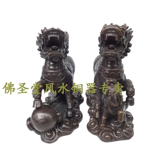 

Antique Bronze statue copper feng shui decoration lucky Large a pair