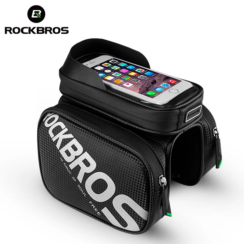 Sale ROCKBROS Cycling Bike Top Tube Bag Rainproof MTB Bicycle Frame Front Head Cell Phone Touch Screen Bag Pannier Bike Accessories 1