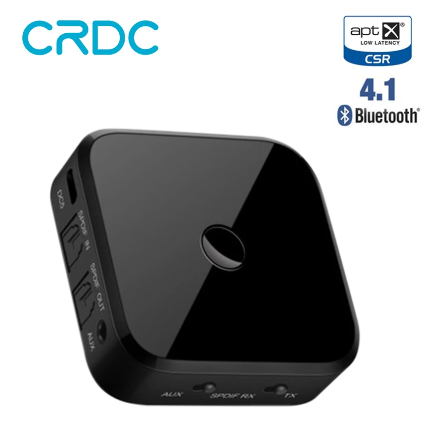 

CRDC Bluetooth Audio Receiver Transmitter 3.5mm Aptx Wireless Stereo Adapter With Optical Toslink/SPDIF for TV Speaker Headphone