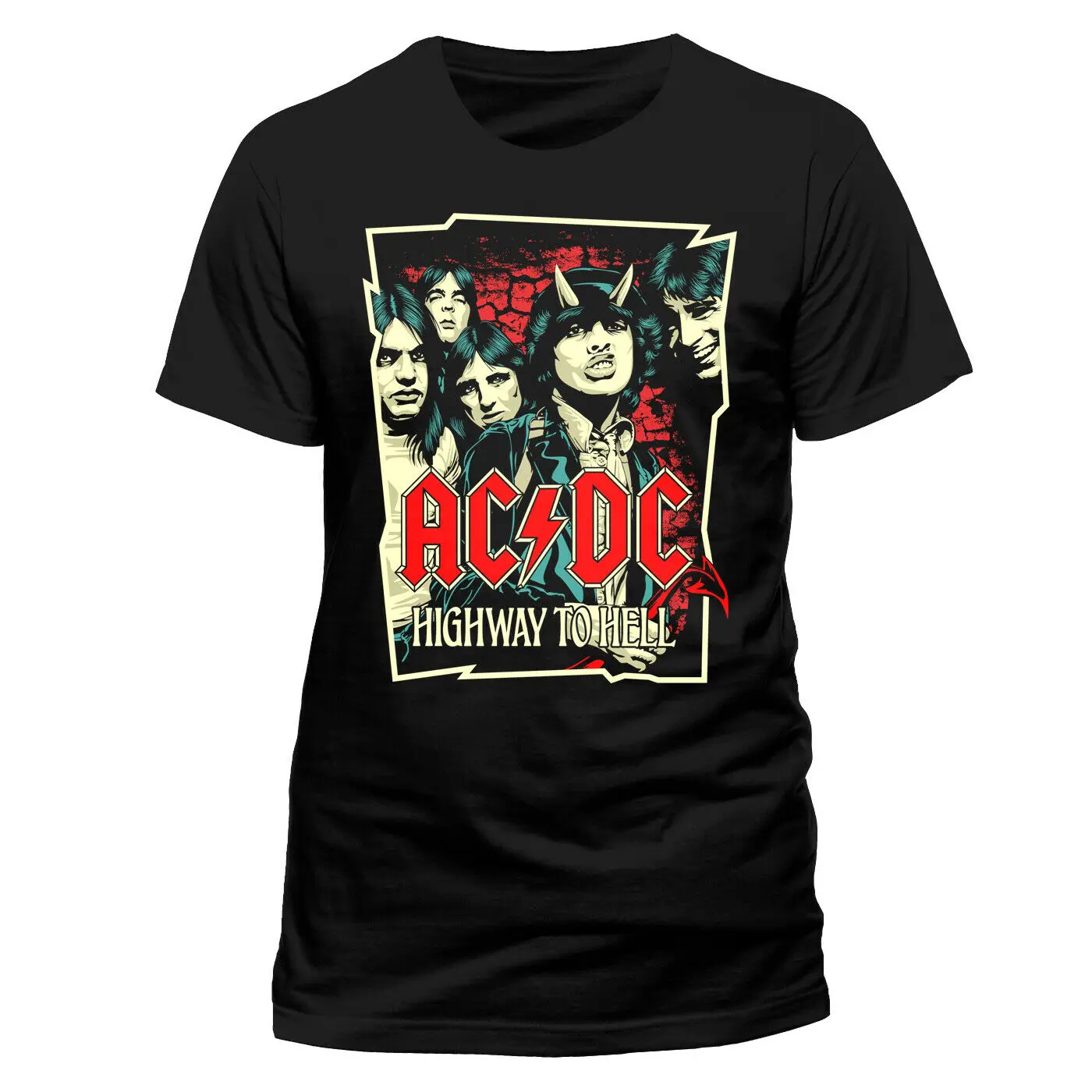 

Official AC/DC T Shirt Highway To Hell Distressed Cartoon Medium XXL