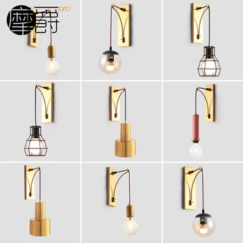 

Wall lamp bedside lamp bedroom reading lamp Nordic simple modern creative with plug switch open line wall lamp