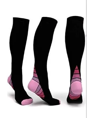 Мужские эластичные Компрессионные носки выше колена в полоску, спортивные длинные носки до лодыжки, женские Компрессионные носки - Цвет: GJ-ZJYSR013