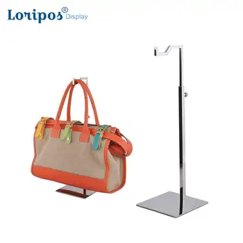 

Mirror Silver Hook Bracket Adjustable Height Handbag Display Stand Wig Hat Bag Cap Hanging Stand Shelf Table Bag Display Rack