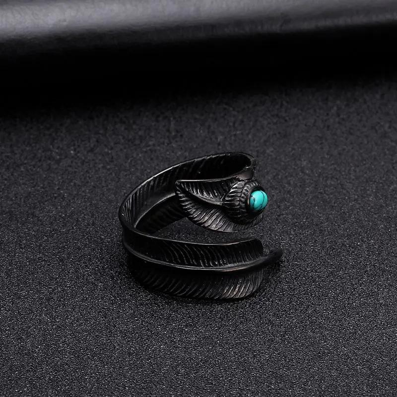 

Classic Black Vintage Black Charm Antique Rings Sporty Leave Open Rings Punk Men Women Lucky Wedding Party Rings Jewelry