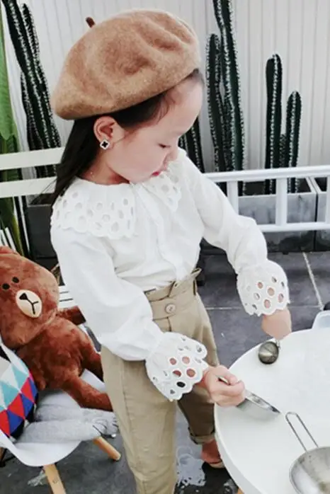 clothes sets Весенняя Модная рубашка с длинными рукавами и отложным воротником для девочек+ повседневные штаны комплекты из 2 предметов Детские универсальные комплекты повседневной одежды - Цвет: clothes sets