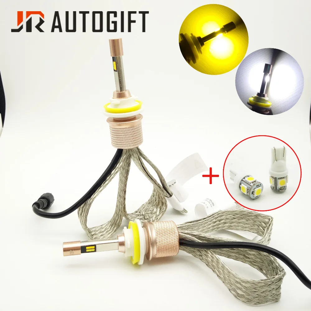 Новые светодиодные лампы для автомобильных фар h7 led желтый 3000 лм двухцветные 6500K
