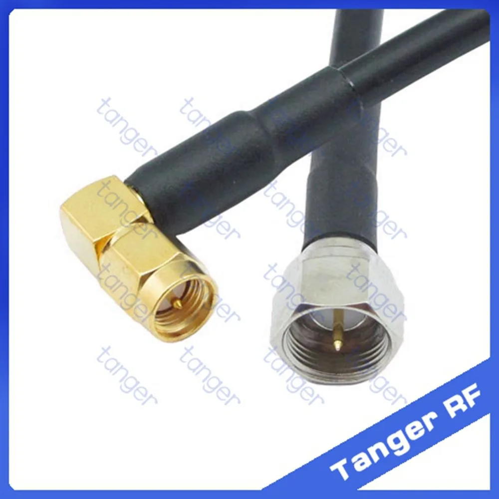 

Hot selling F male plug to SMA male plug connector right angle RF RG58 Pigtail Jumper Coaxial Cable 20inch 50cm High Quality
