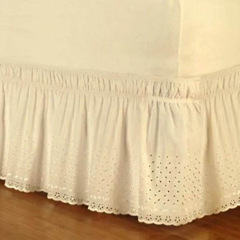 polyester/cotton beige/white embroidered no bed surface elastic band