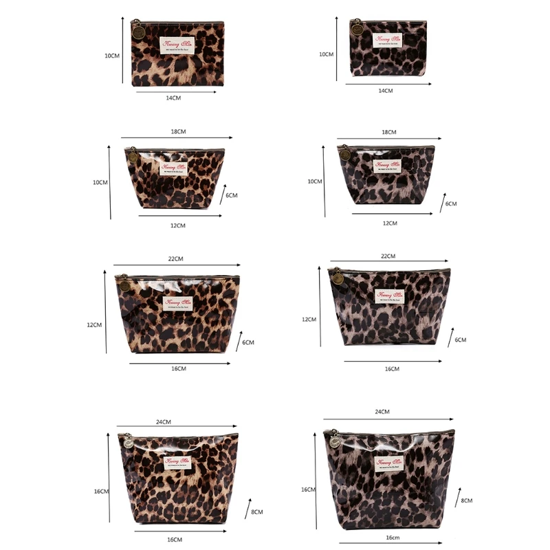 

THINKTHENDO XS/S/M/L Women Multifunction Travel Cosmetic Bag Makeup Toiletry Leopard Pouch Coin Case