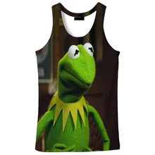 Горячая Распродажа Новая мода 3D Мужская мультфильм лягушка Печать 9 Размер Повседневная Tanktop на заказ Печать