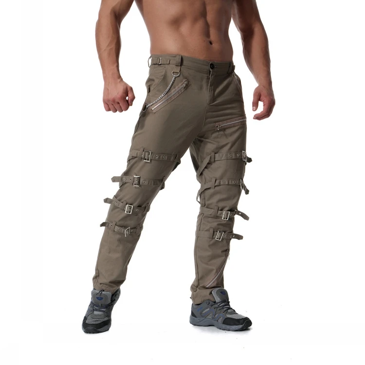 Хёрд 2019 Мода Для мужчин Город Тактический Cargo Pants хип-хоп личные украшения из металла Хлопок Многие Карманы Мужские повседневные брюки