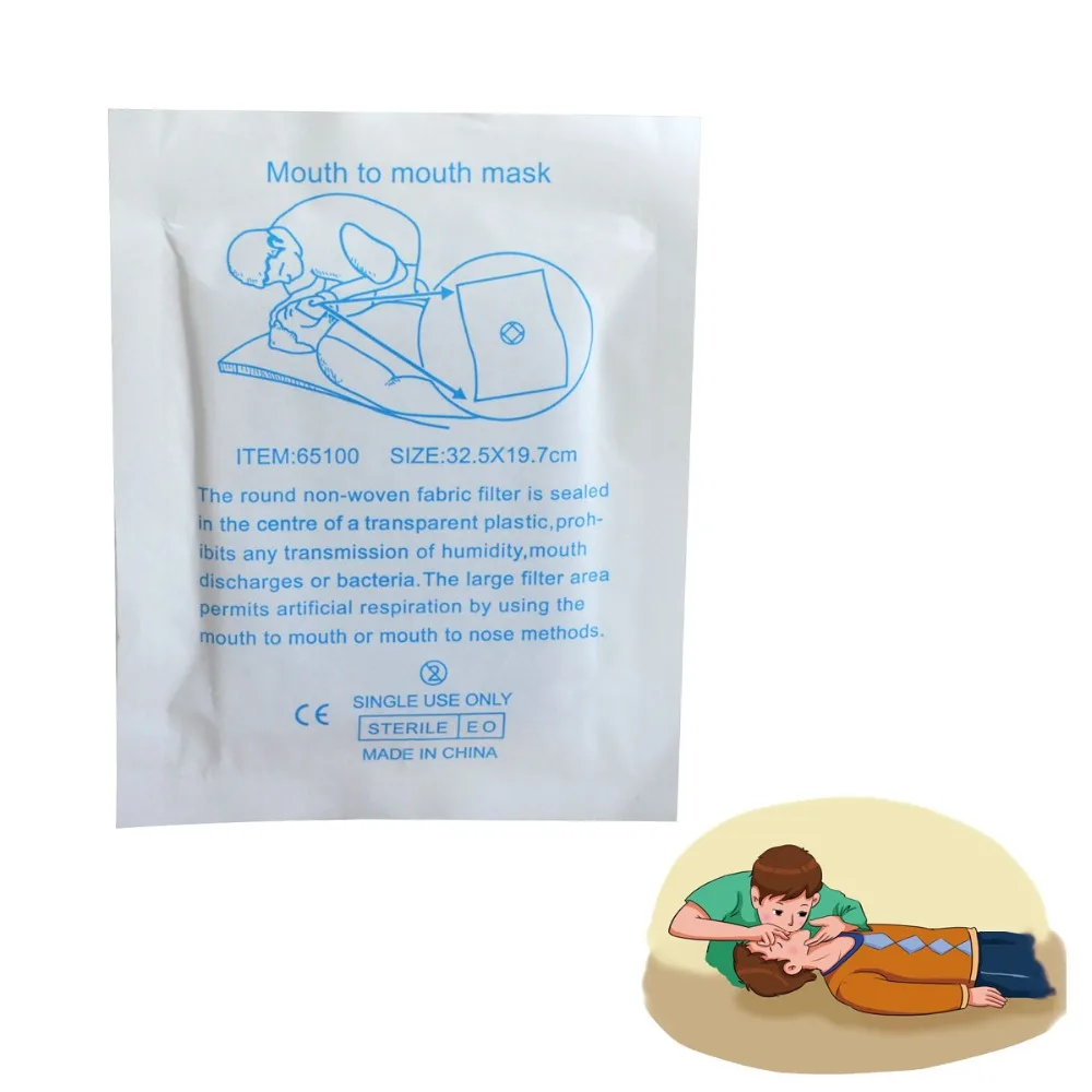 CPR Resuscitator Mask Disposable Hygiene Emergency Face Shield Mouth To Mouth Breathing Rescue CPR Mask 20/50/100/200pcs