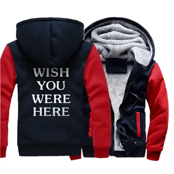 

WISH YOU WERE HERE Letter Printed Mens Hooded Sweatshirts Stylish Hip Hop Streetwear Fleece Thicken Coat High Quality Sportswear