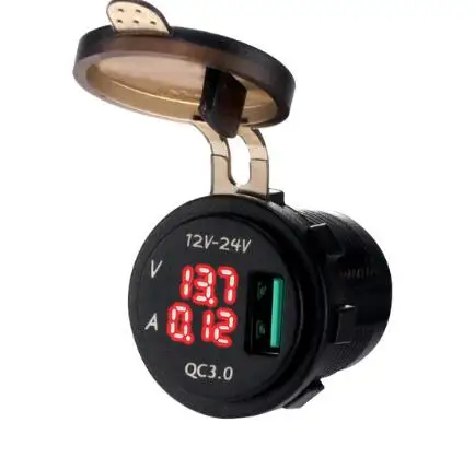 12-24 в USB быстрая зарядка 3 0 5 3A светодиодный дисплей зарядное устройство вольтметр