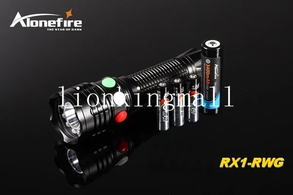 AloneFire RX1-RWG CREE XP-E Q5 светодиодный красный, белый зеленый свет Многофункциональный сигнальная лампа фонарик