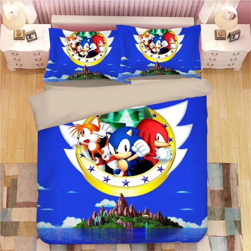 Sonic The Hedgehog Bedding Set Super Mario Bros Duvet Covers Pillowcases Twin Full Queen King Comforter Bedding Sets Bed Linen - Цвет: 18