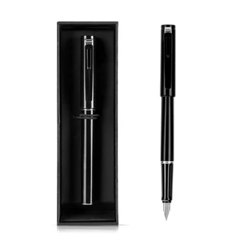 

Deli Fountain Pens Plastic Black White Stainless Steel Nib Student Practice Writing Stationery Ink Pens with Gift Box