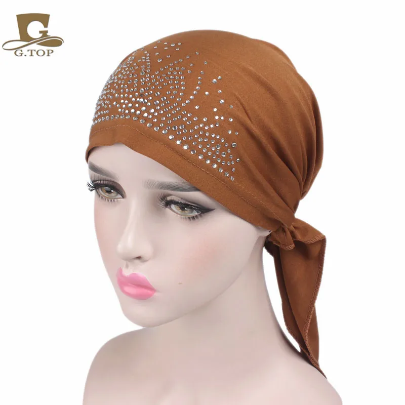 Head Wraps For Black Women Qhome Rhinestone Head Scarf Stretchy