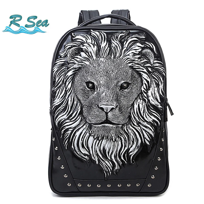 

Fashion Backpack Black Fridy Backpack Concert Lion Head Travel shoulder Backpack Animal Pattern Gift Bag High Quality