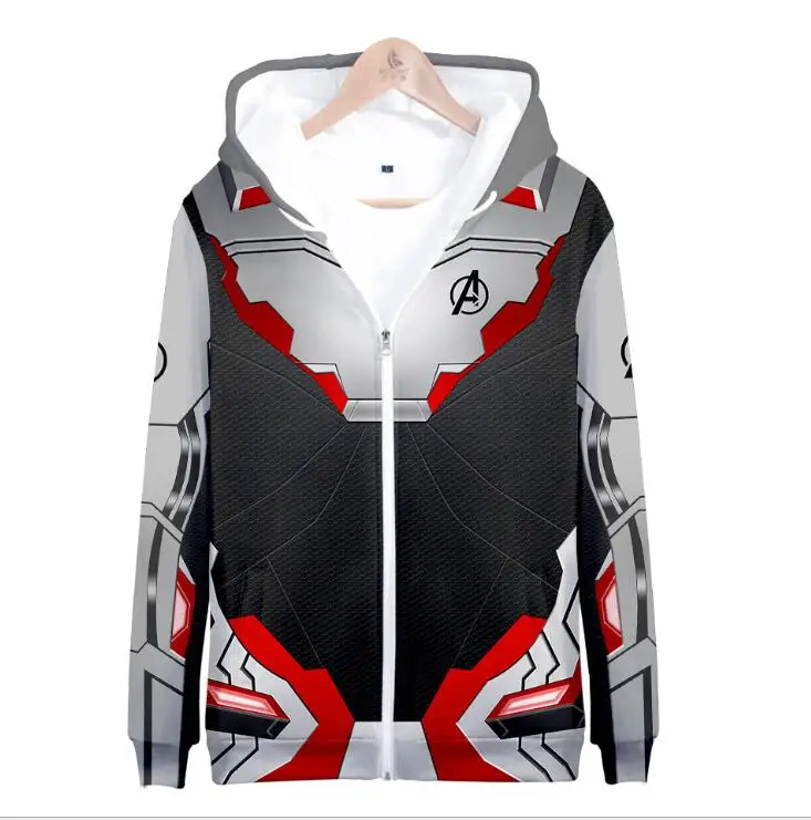 Avengers Endgame 3D Print Men Hoodies Sweatshirts Superhero Captain America Iron Man Tony Stark Zipper Jacket Cosplay Costume