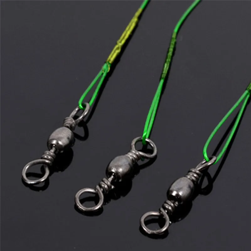 

60Pcs 15/25/30cm Fishing Lure Steel Wire Leader with Rolling Swivel Anti-Bite Fishing Trace Wire Leader Fishing Wire Line Leash