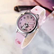 2019 Hello Kitty Cartoon Watches Kid Girls Leather Straps Wristwatch Children Hellokitty Quartz Watch Cute Clock Montre Enfant new arrived cartoon quartz watch hello kitty fashion wristwatch for kid children cute elegant relogio feminino masculino clock