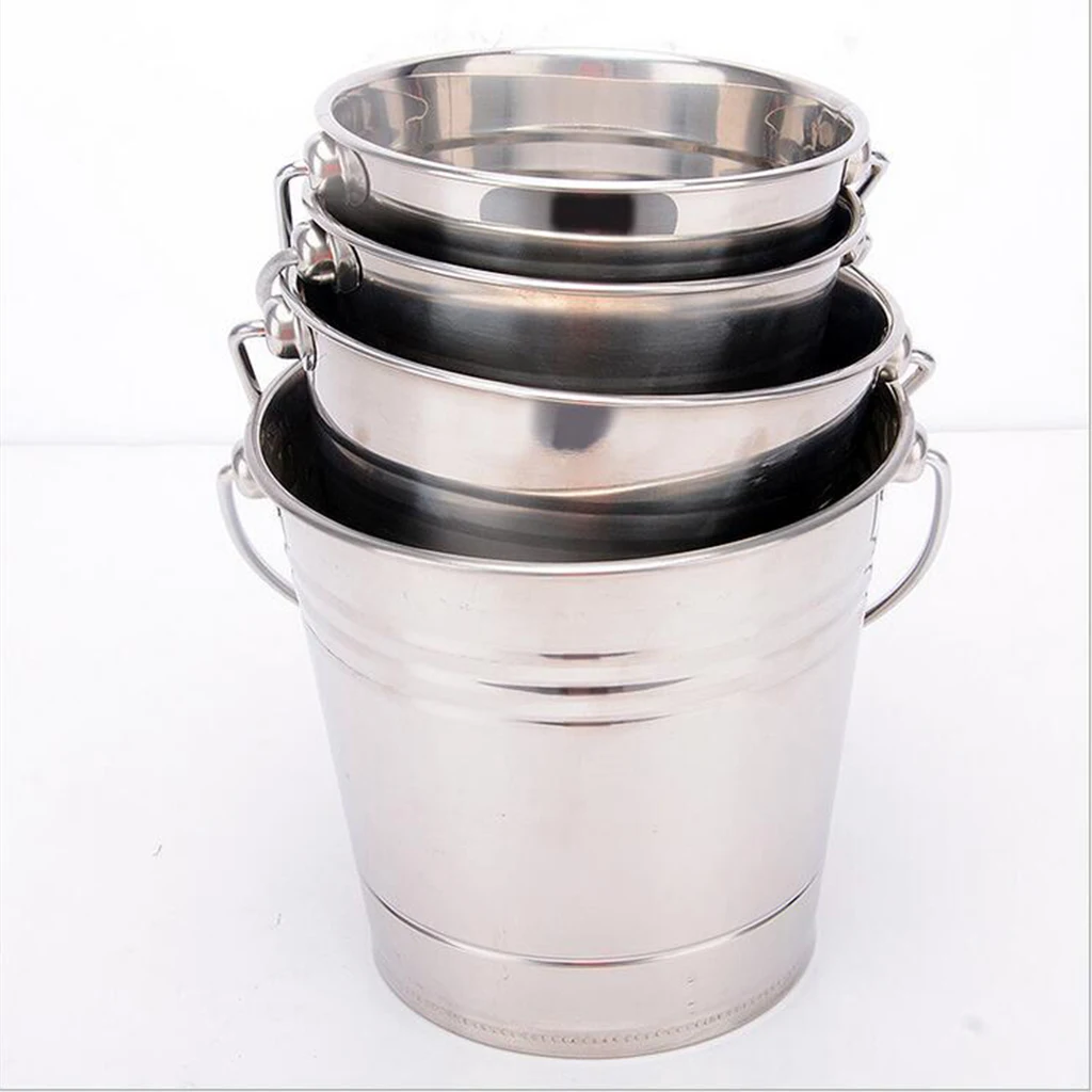 

Portable Stainless Steel Ice Bucket Champagne Wine Beer Cooler Food Catering Holder Container