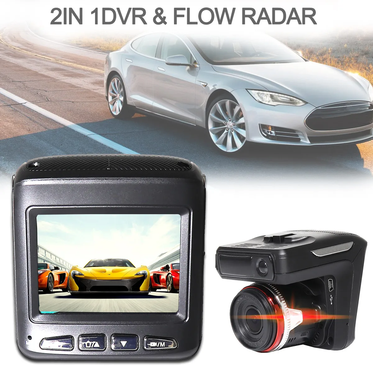 Buy 2 In 1 Car Radar Detector GPS HD 1280P Speedcam