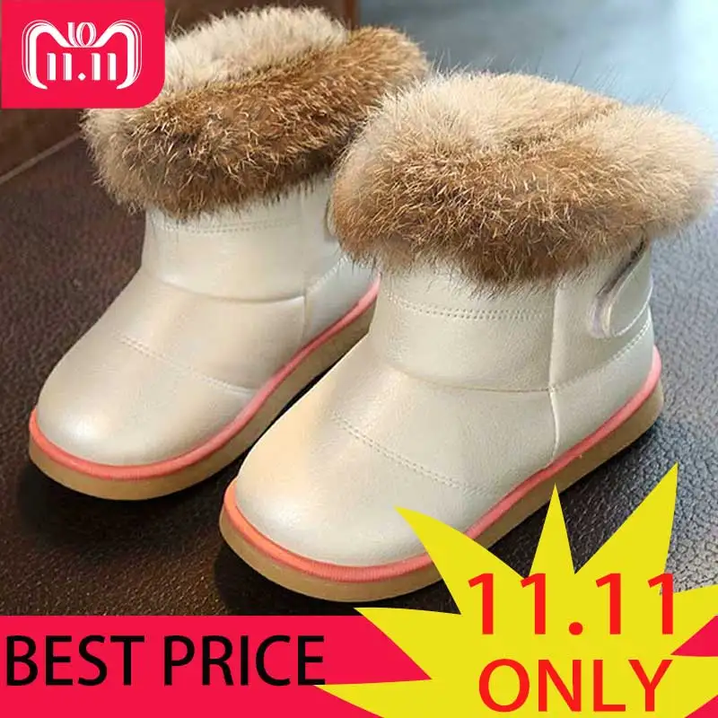 

Fashion Snow Girls Boots Warm Children Boots Plush Shoes For Boys Soft Bottom Girls Boots Winter Chaussure Fille Bota Menina