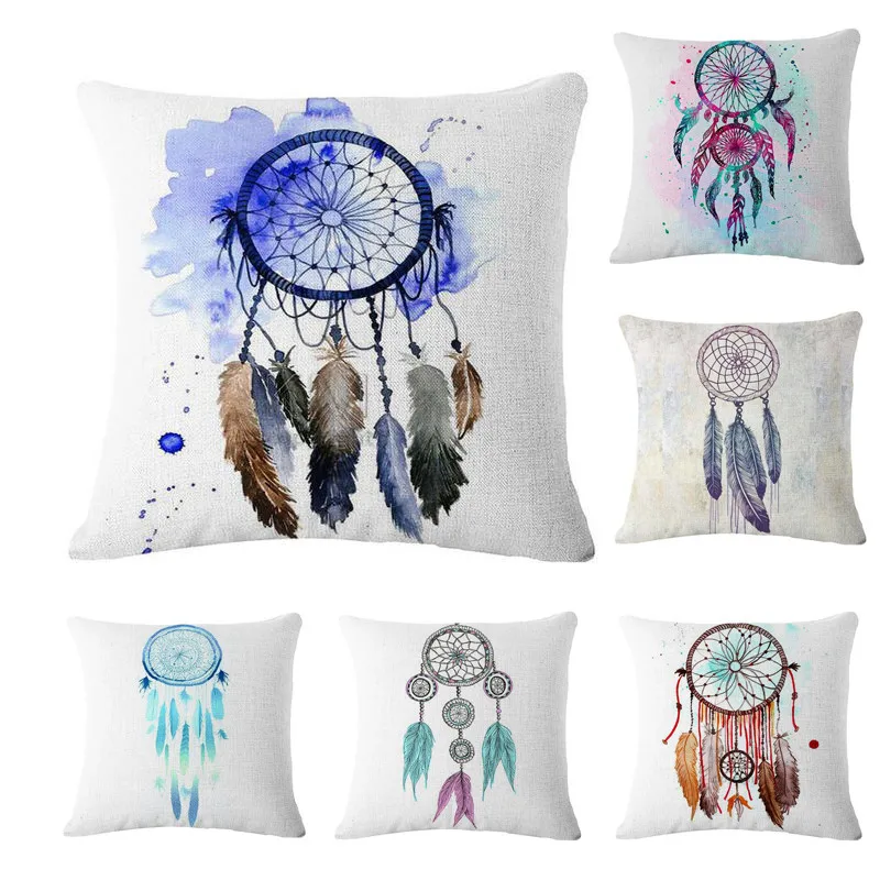 

Dream Catcher Cotton Linen Cushion Cover Pillow Case Home Sofa Bed Car Decor
