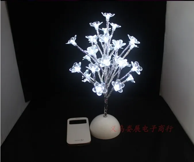 

9Pig 38cm 32Led Artificial Fake Plastic White Tree Bonsai Flower Night Light Lamp Christmas Wedding Party House Garden Decor