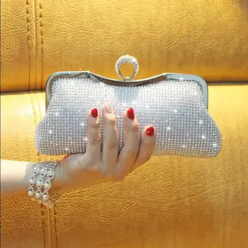 

Diamond Wedding Dinner Luxury Ladies Handbags Women Bags Clutches Designer Day Clutch Messenger Evening Minaudiere Gold Silver