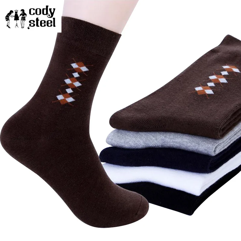 Cody Steel Socks Man Cotton Fashion Diamond Solid Color Socks Brand Men